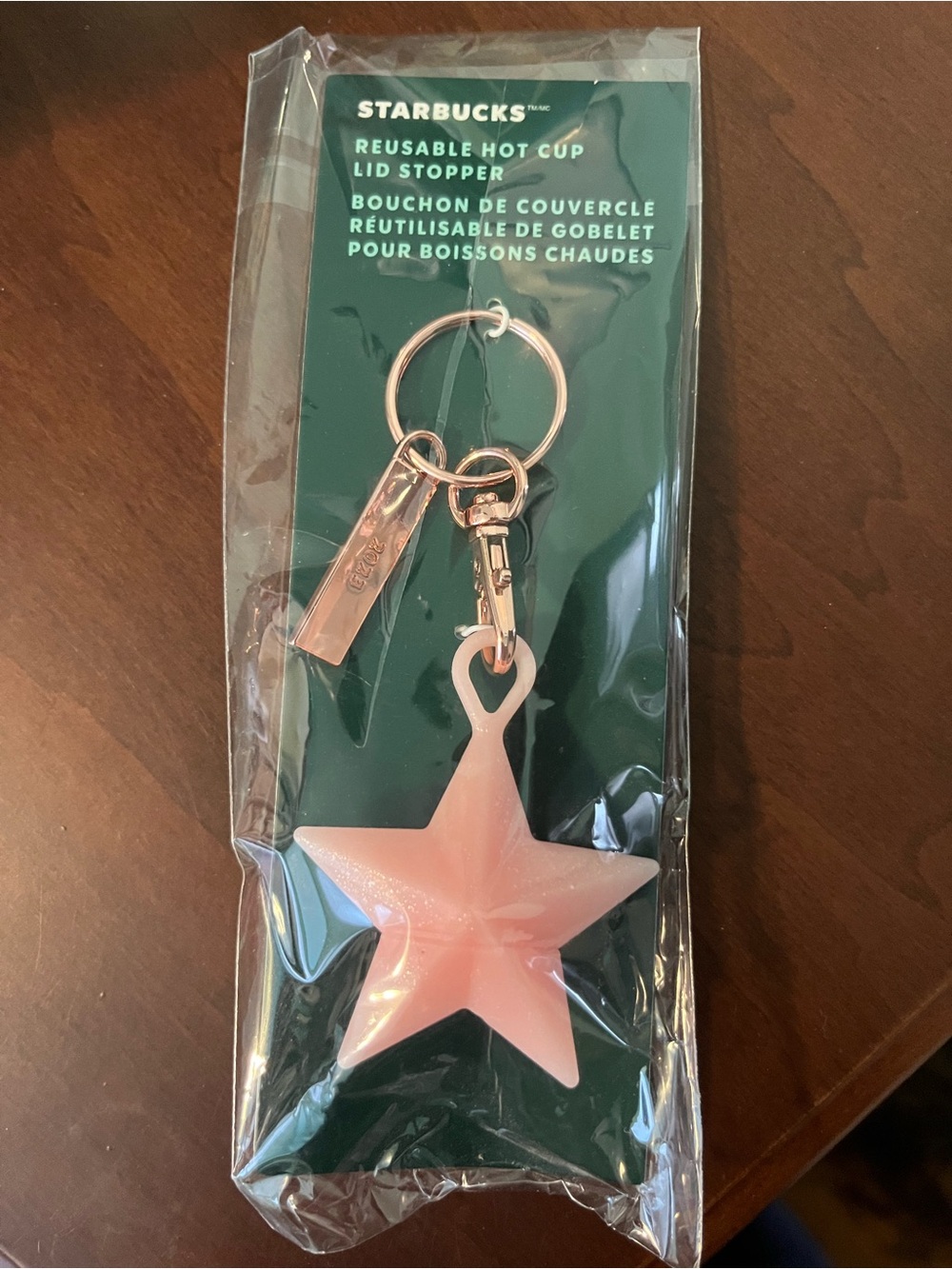 Starbucks Pink Star Key Ring Lid Stopper